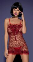 Červené erotické šaty / košieľka D218 dress - Obsessive