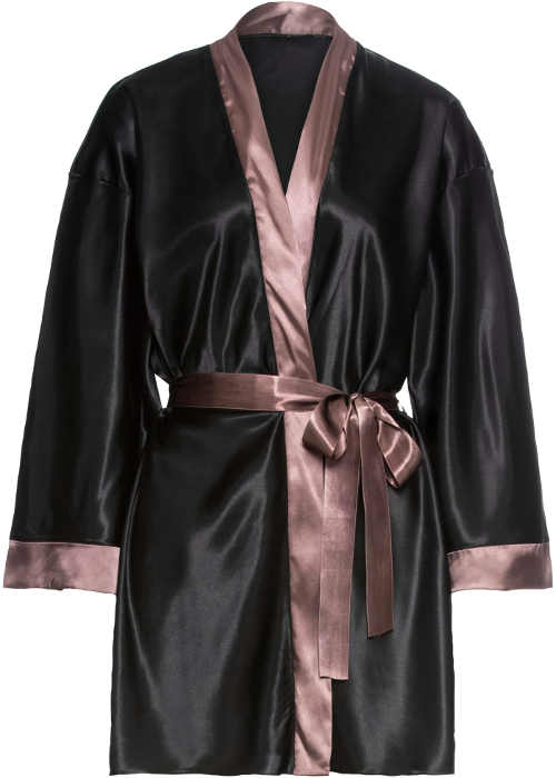 Lehký tmavý dámský kimono župan